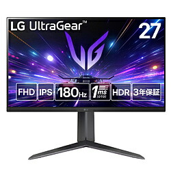 【中古】LG(エルジー) 〔見せびらかす品〕 UltraGear 27GS65F-B 黒いこと【291-ud】