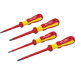 KTC 絶縁ドライバセット（4本組）　EN60900適合品　刃先No．1、No．2、マイナス4、マイナス5．5 PMDEZA4
