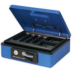 PLUS 金庫 小型 手提金庫 M　CB-050G-BL ブルー　12-864 CB050GBL