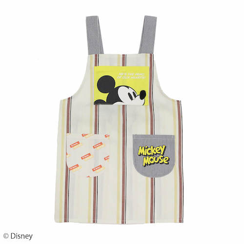 楽天市場 ディズニー キッズエプロン 子どもエプロン ミッキーマウス ベージュ Dtimes Store