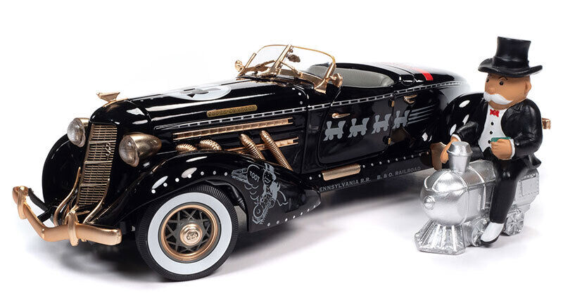 Autoworld 1/18 ミニカー ダイキャストモデル 1935年モデル オーバーン AUBURN - 851 SPEEDSTER OPEN 1935 WITH Mr. MONOPOLY FIGURE フィギャー付き|ディー・ティー・ダブリュー