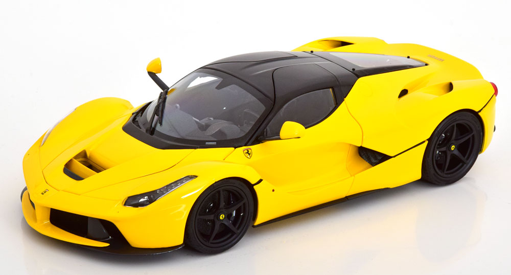 BBR 1/18 ミニカー ダイキャストモデル 2013年モデル フェラーリ ラフェラーリ FERRARI - LAFERRARI 2013 - MATT BLACK WHEELS - GIALLO MODENA イエロー・ブラックホイール|ディー・ティー・ダブリュー