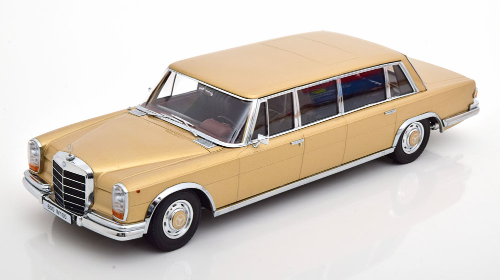 KK Scale 1/18 ミニカー ダイキャストモデル 1964年モデル メルセデスベンツ MERCEDES BENZ - S-CLASS 600 LWB (Long Wheelbase) PULLMAN (W100) 1964 ゴールドメタリック|ディー・ティー・ダブリュー