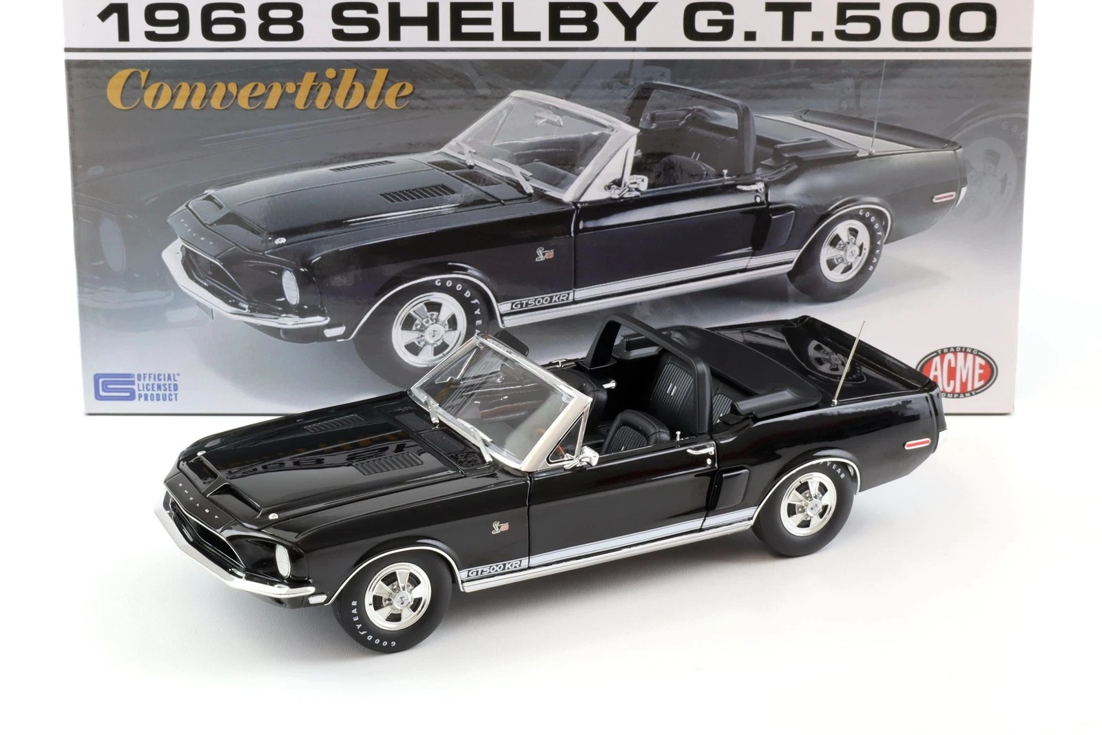楽天市場】ミニカー 1/18 ACME 1968 シェルビー GT-500 KR 紺色