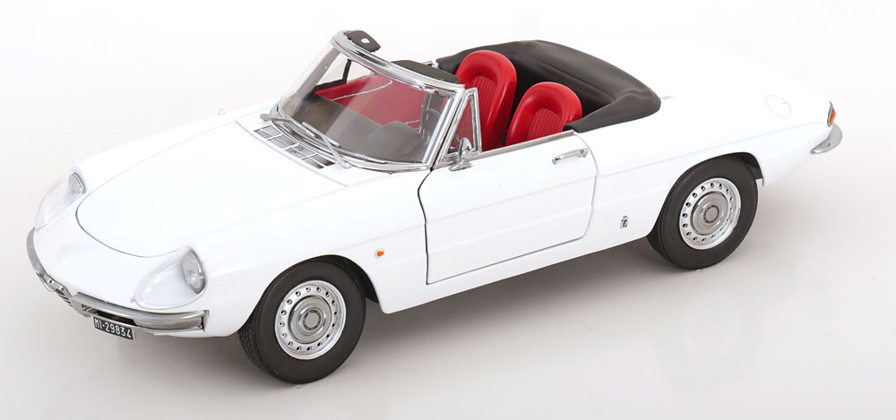 日本未発売モデル Touring Modelcars 1/18 ミニカー ダイキャストモデル 1966年モデル アルファロメオ ALFA ROMEO 1600 DUETTO SPIDER CODA TONDA 1966 GRAPHITE GREY ホワイト