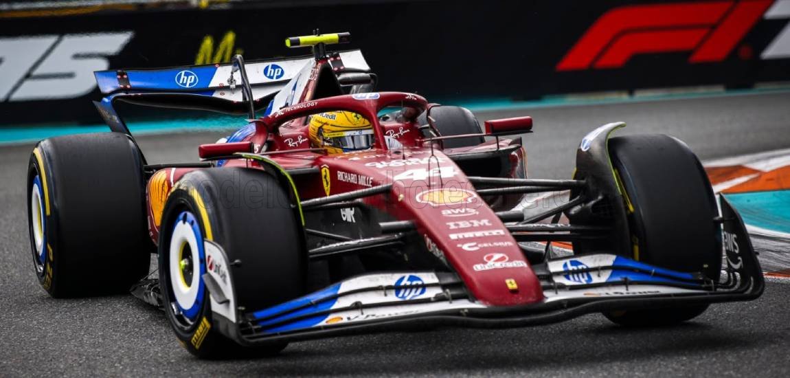 BBR 1/18 ミニカー レジン プロポーションモデル 2025年5月マイアミGP フェラー リ FERRARI - F1 SF-25 TEAM SCUDERIA FERRARI HP N 44 MIAMI GP (with pilot figure) 2025 LEWIS HAMILTON ルイス・ハミルトン