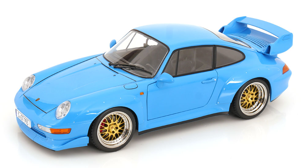 KK Scale 1/12 ミニカー ダイキャストモデル 1996年モデル ポルシェ PORSCHE - 911 993 GT2 COUPE 1996 ライトブルー｜ディー・ティー・ダブリュー