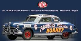 ACME 1/18 ミニカー ダイキャストモデル 1952年モデル ハドソン #6 1952 Hudson Hornet - Fabulous Hudson Hornet - Marshall Teague｜ディー・ティー・ダブリュー
