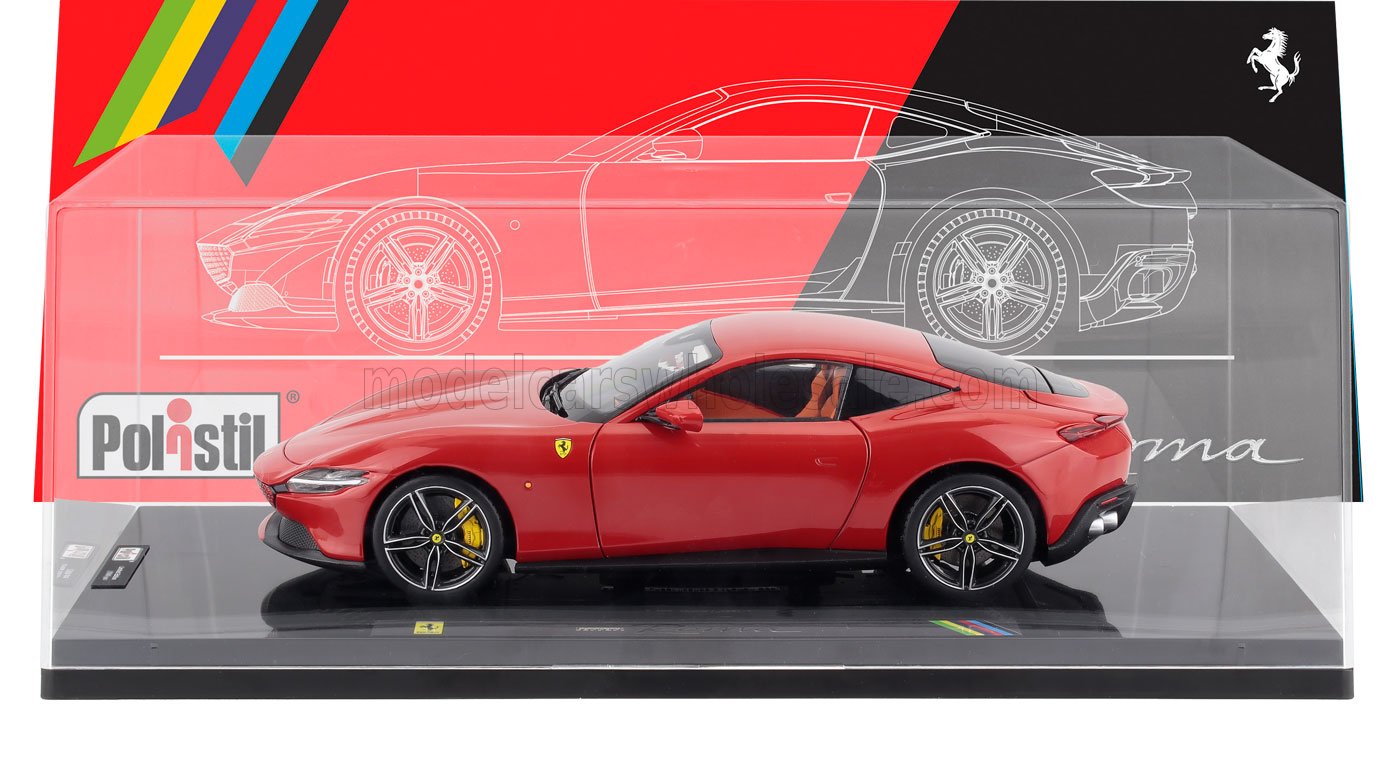 POLISTIL 1/18 ミニカー ダイキャストモデル 2019年モデル フェラーリ FERRARI - ROMA 2019 NUMBERED ONE BY ONE アクリルケース付き