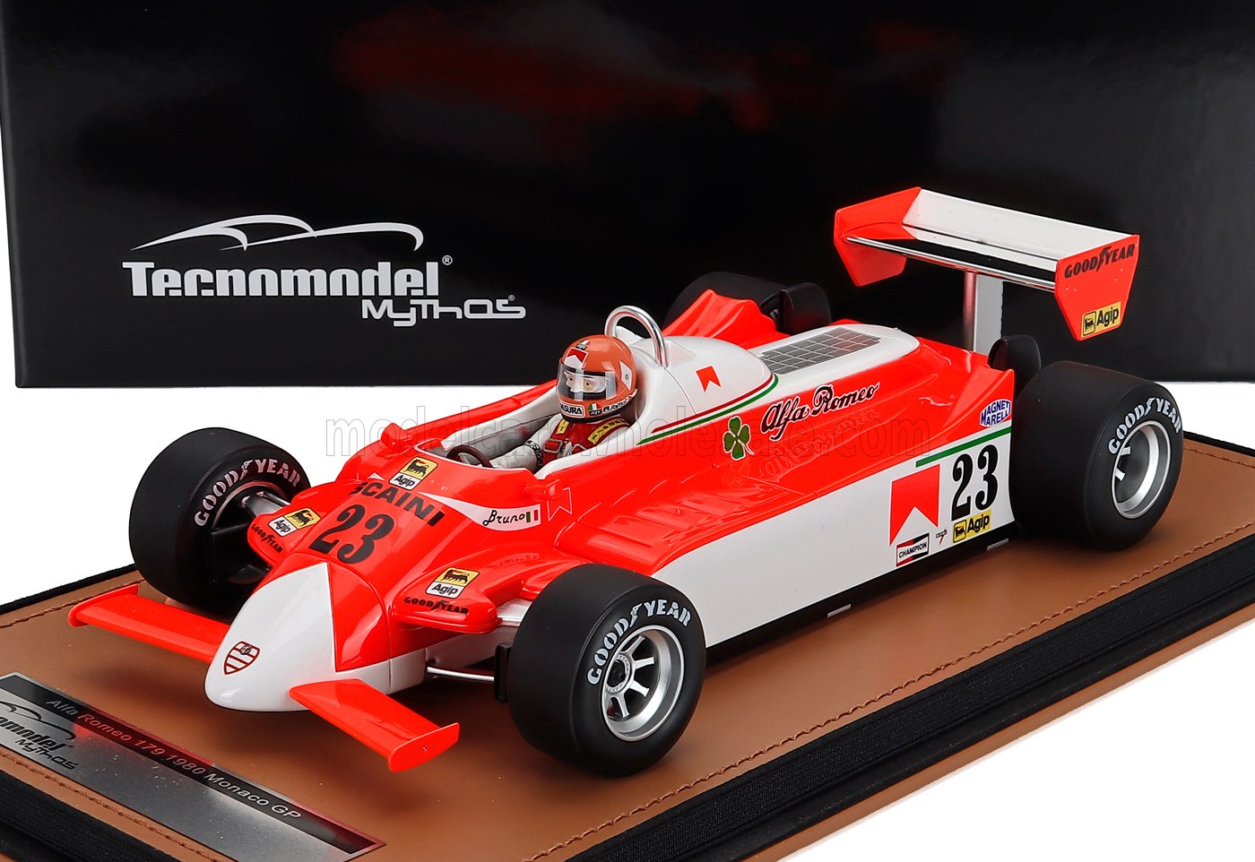 Tecnomodel テクノモデル 1/18 ミニカー レジン プロポーションモデル 1980年モナコGP アルファロメオ ALFA ROMEO - F1 179 No.23 MONACO GP 1980 BRUNO GIACOMELLI ブルーノ・ジャコメリ ドライバーフィギュア付き｜ディー・ティー・ダブリュー