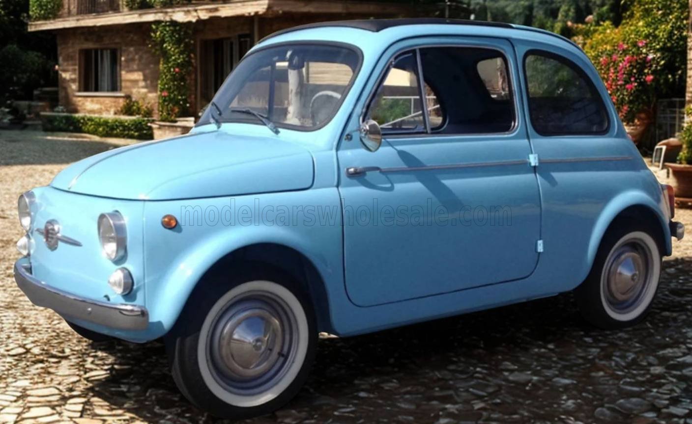 BBR 1/18 ミニカー レジン プロポーションモデル 1965年 フィアット FIAT - 500 D 1965 - CELESTE ライトブルー|ディー・ティー・ダブリュー