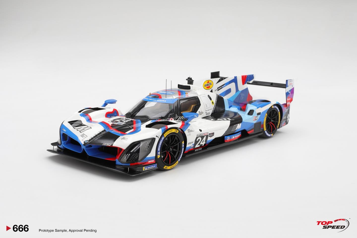 Top Speed 1/18 ミニカー レジン プロポーションモデル 2025年IMSA セブリング12時間 BMW M Hybrid V8 GTP No.24 BMW M Team RLL