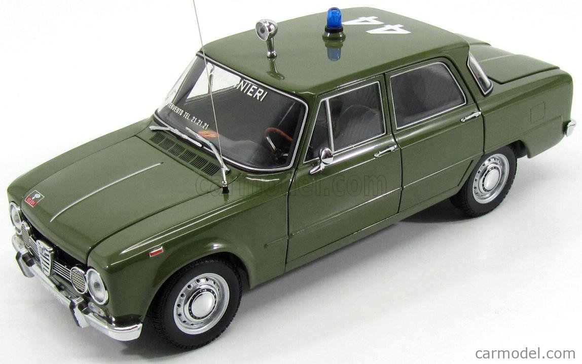 日本未発売モデル Minichamps ミニチャンプス 1/18 ミニカー ダイキャストモデル 1970年モデル アルファロメオ ジュリア 1.6 イタリア警察 ALFA ROMEO - EXCLUSIVE FOR ITALY - GIULIA SUPER 1.6 CARABINIERI (POLICE) 1970｜ディー・ティー・ダブリュー