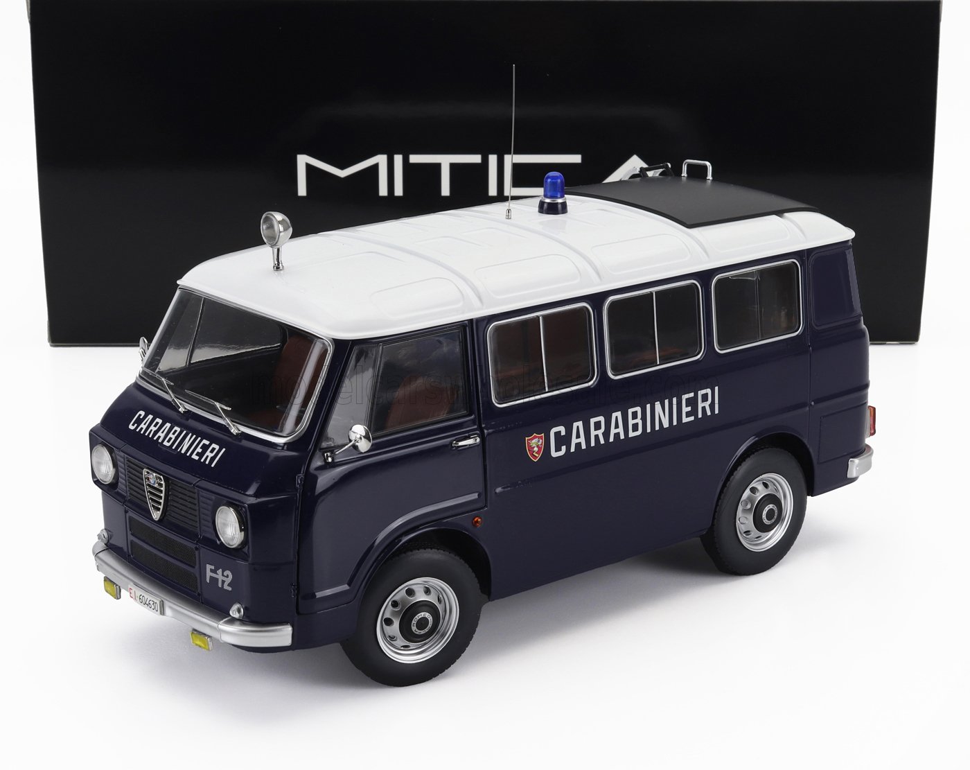 日本未発売モデル Mitica 1/18 ミニカー ダイキャストモデル 1969年モデル アルファロメオ ALFA ROMEO - F-12 MINIBUS 1-SERIES CARABINIERI - POLICE - 1969 国家警察車両