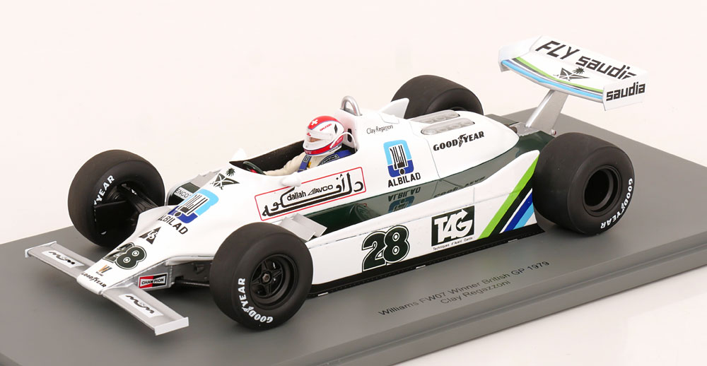 Spark 1/18 ミニカー レジン プロポーションモデル 1979年英国GP 優勝モデル ウィリアムズ Williams FW07 No.28 Winner British GP 1979 Clay Regazzoni クレイ・レガツォーニ
