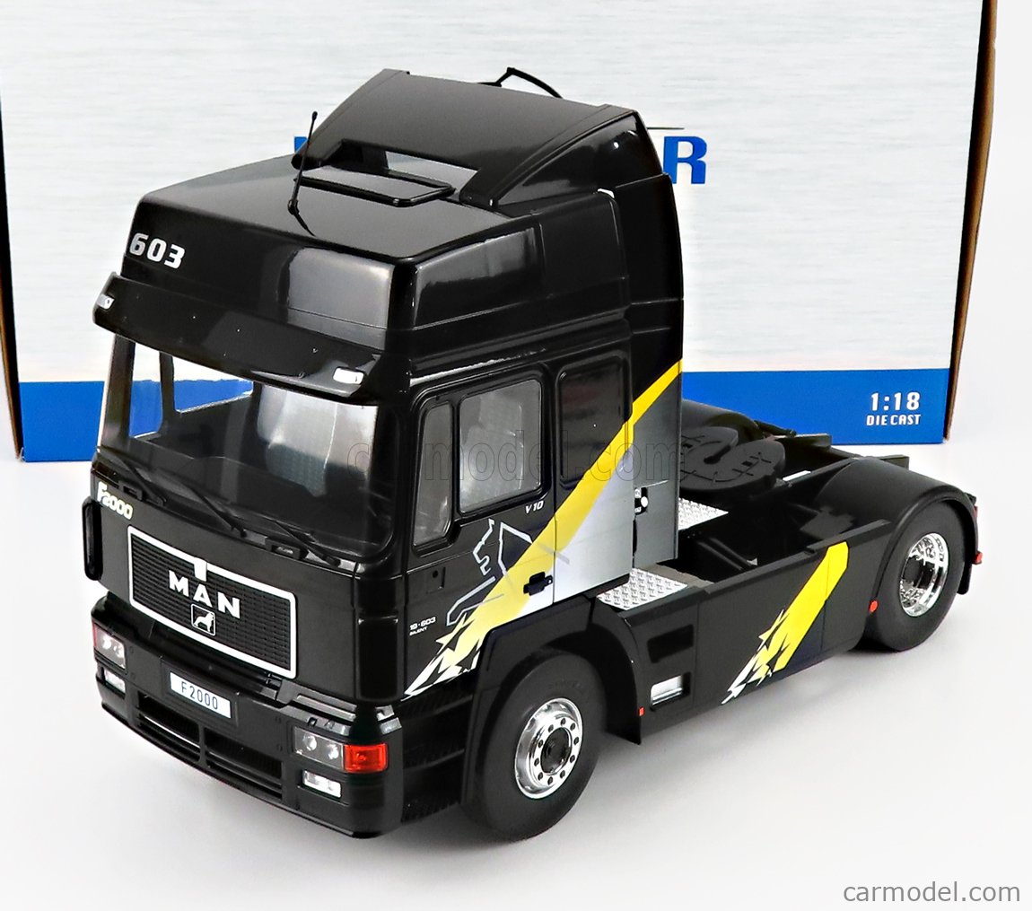 MCG 1/18 ミニカー ダイキャストモデル 1994年モデル MAN - F2000 19.603 SILENT TRACTOR TRUCK 2-ASSI 1994 ブラック