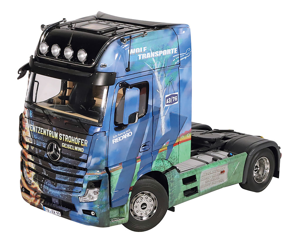 NZG 1/18 ミニカー ダイキャストモデル 2016年モデル メルセデスベンツ MERCEDES BENZ - ACTROS 2 1851 GIGASPACE 4x2 TRUCK STROHOFER 2-ASSI 2016 ブルー・グリーン｜ディー・ティー・ダブリュー