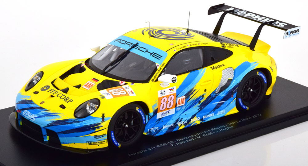 Spark 1/18 ミニカー レジン プロポーションモデル 2022年ルマン24時間 ポルシェ PORSCHE - 911 991 RSR-19 4.2L TEAM DEMPSEY PROTON RACING No.88 24h LE MANS 2022 F.POORDAD - M.ROOT - J.HEYLEN｜ディー・ティー・ダブリュー