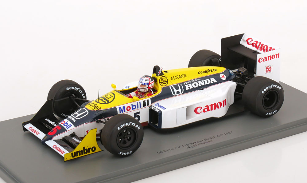 Spark 1/18 ミニカー レジン プロポーションモデル 1987年英国GP 優勝モデル ウィリアムズ Williams FW11B No.5 Winner British GP 1987 Nigel Mansell|ディー・ティー・ダブリュー