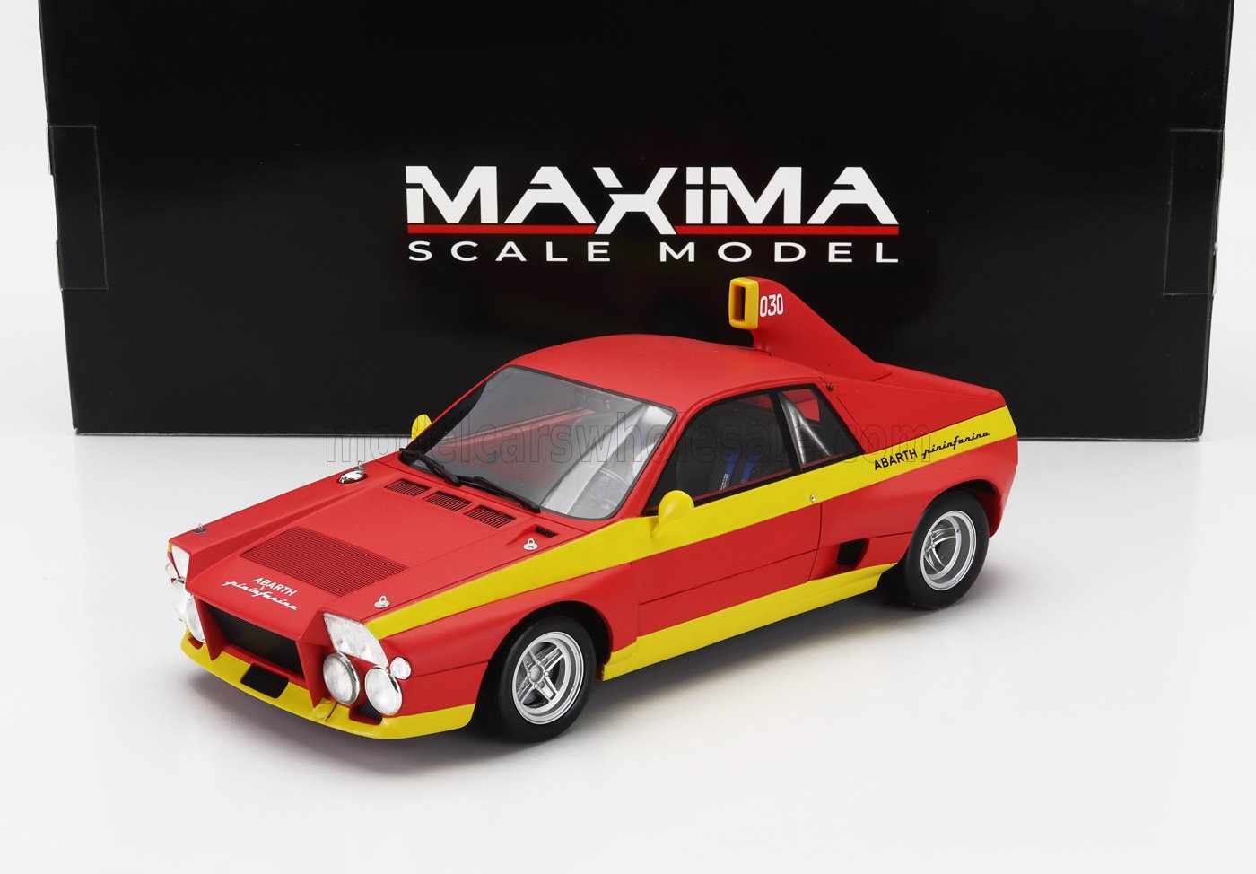 日本未発売モデル Maxima 1/18 ミニカー レジン プロポーションモデル 1974年モデル アバルト ABARTH FIAT SE030 PININFARINA ROAD TEST 1974 マットレッド・イエロー 29,985円