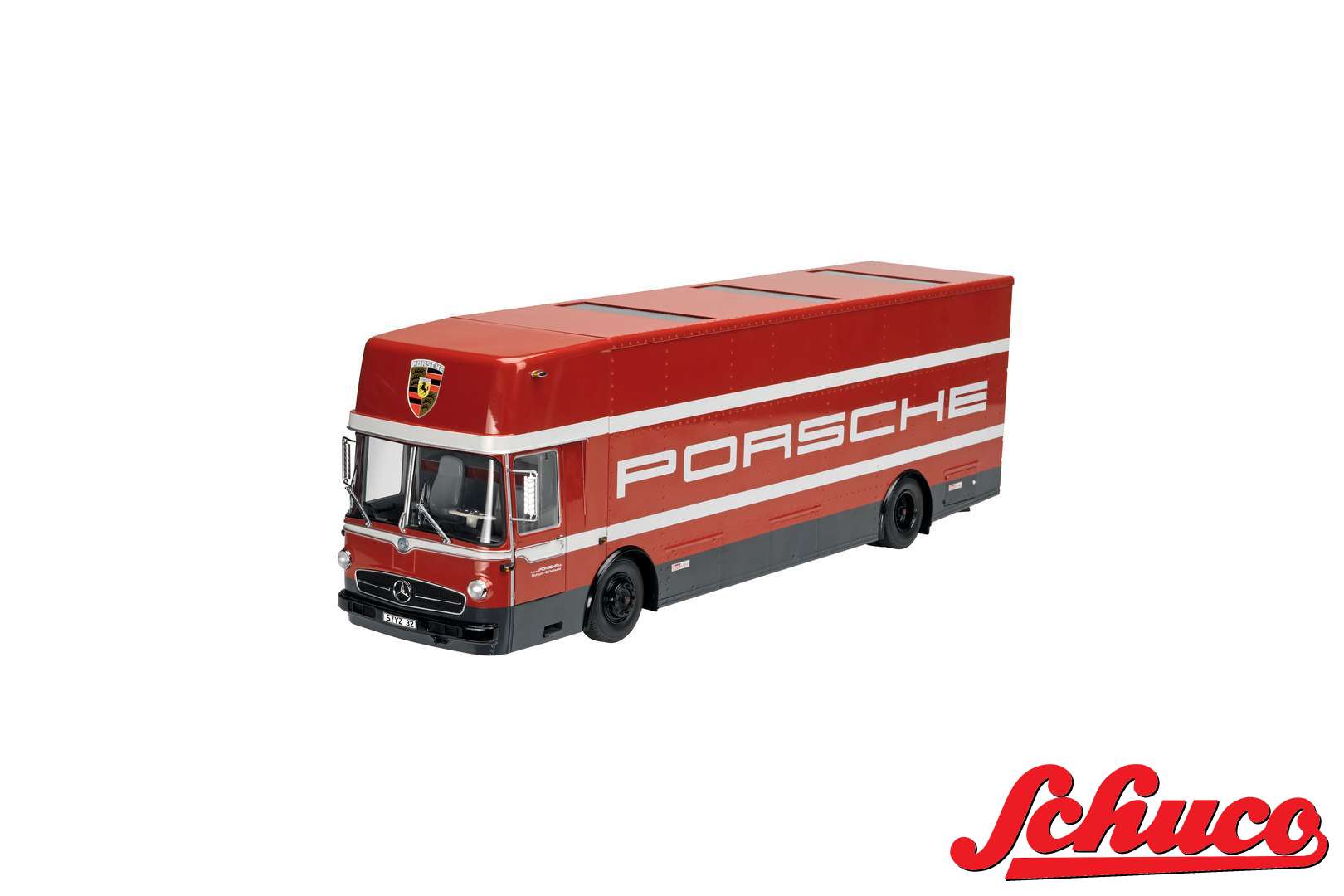 Schuco シュコー 1/18 ミニカー ダイキャストモデル 1968年モデル メルセデスベンツ MERCEDES BENZ - O317 TRUCK CAR TRANSPORTER PORSCHE MOTORSPORT RENNTRANSPORTER 1968