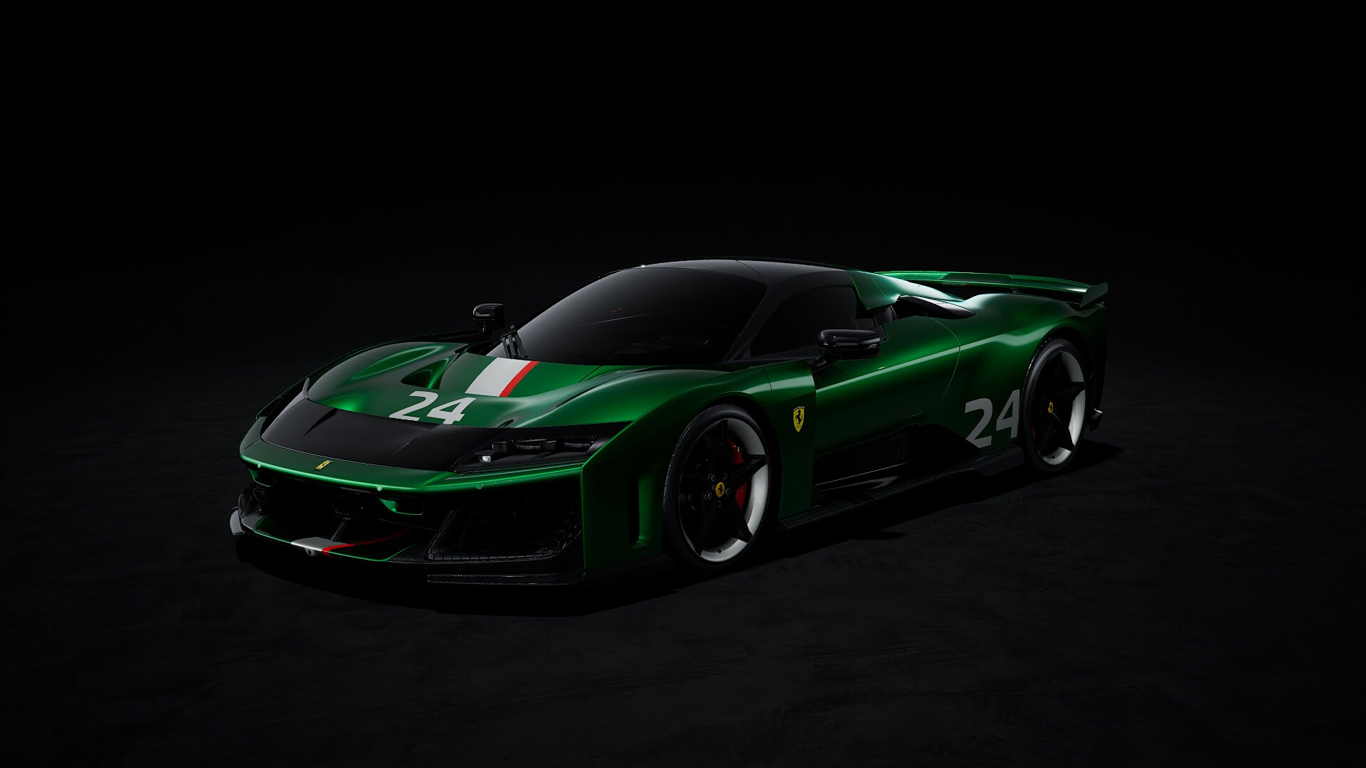 Looksmart 1/12 ミニカー レジン プロポーションモデル 2024年モデル フェラーリ FERRARI F80 No.24 2024 - GREEN JEWEL グリーンメタリック
