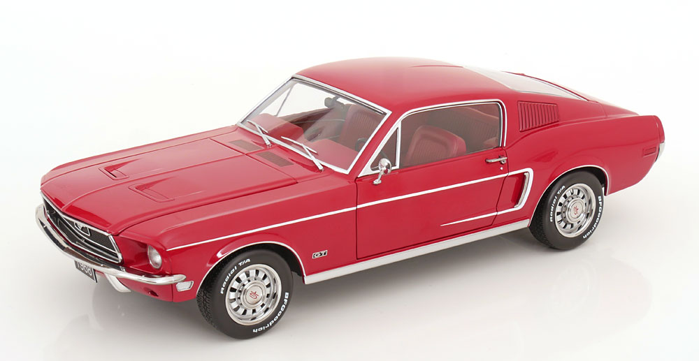 KK Scale 1/12 ミニカー ダイキャストモデル 1968年モデル フォード FORD USA - MUSTANG GT FASTBACK COUPE 1968 レッド