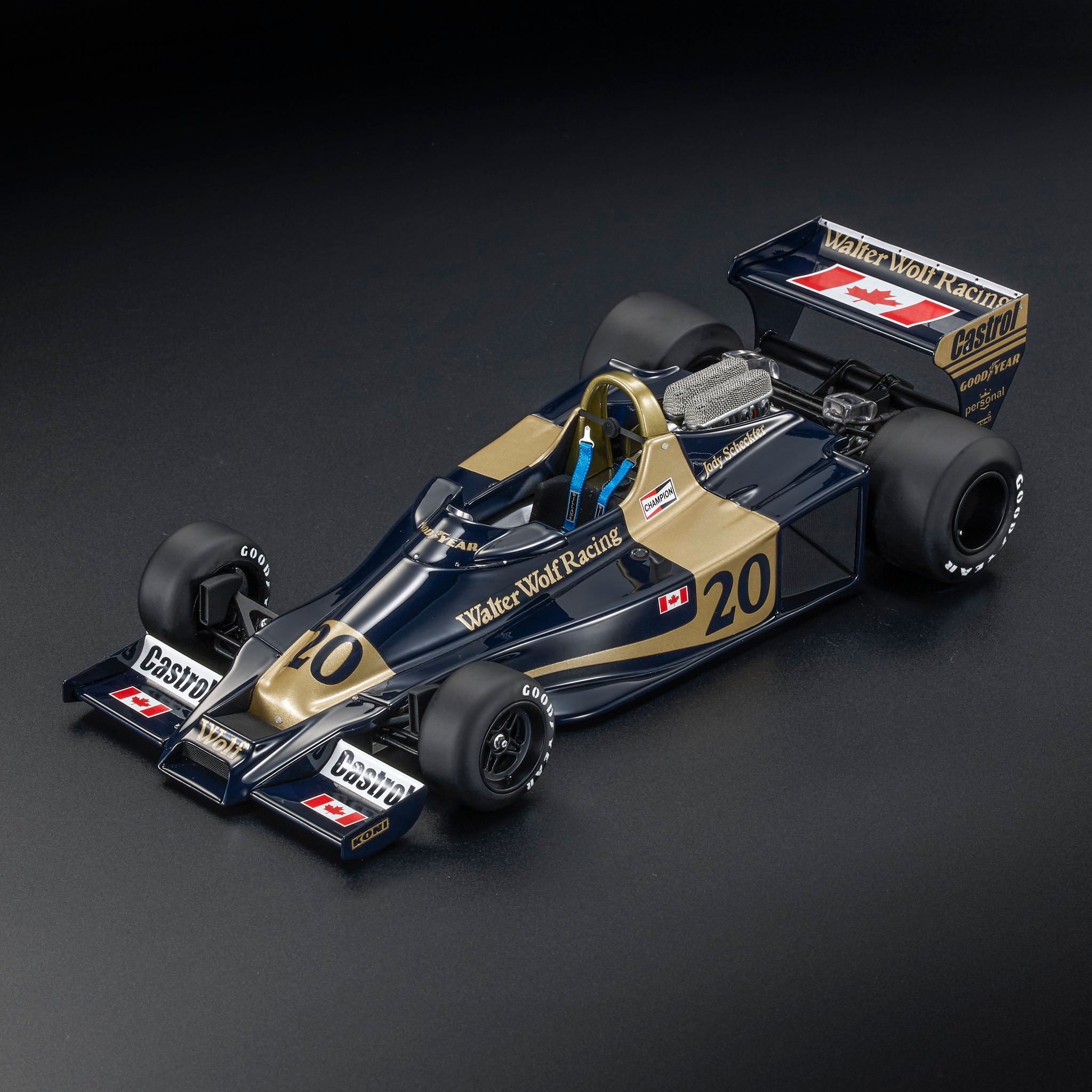 GP Replicas 1/18 ミニカー レジン プロポーションモデル 1977年アルゼンチンGP 優勝モデル WOLF - F1 WR1 No.20 WINNER ARGENTINE GP 1977 JODY SCHECKTER ジョディ・シェクタードライバーフィギュア付き