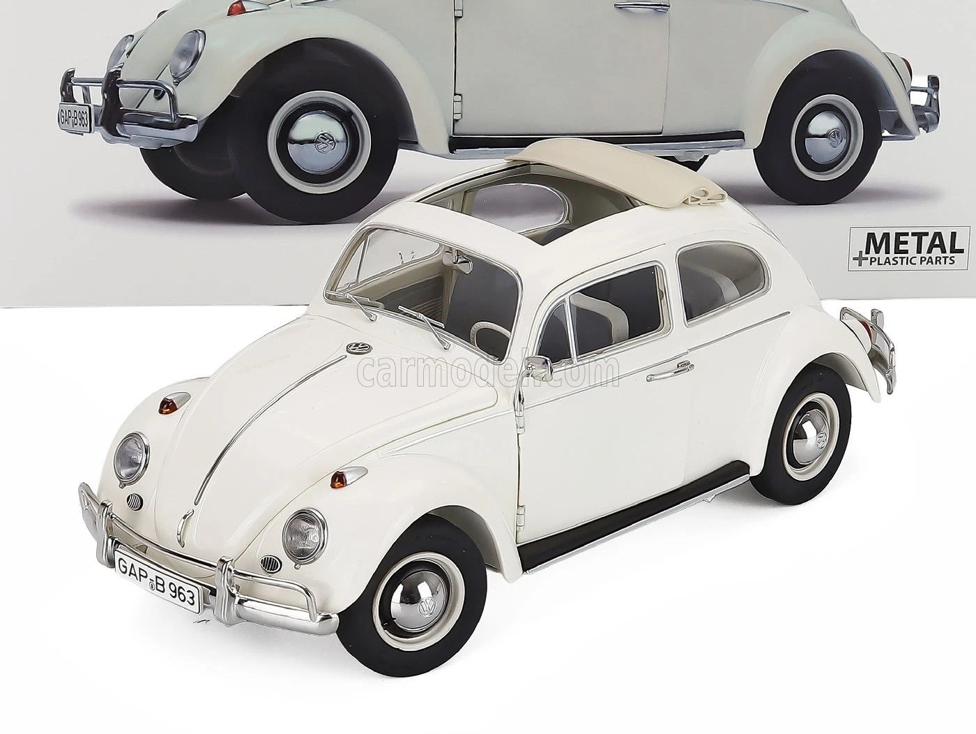 Schuco シュコー 1/18 ミニカー ダイキャストモデル 1963年モデル フォルクスワーゲン VOLKSWAGEN Beetle 1963 ホワイト｜ディー・ティー・ダブリュー