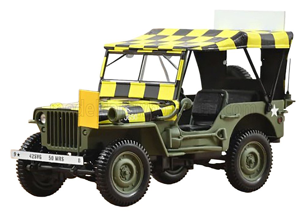 Norev ノレヴ 1/18 ミニカー ダイキャストモデル 1944年モデル ジープ JEEP - WILLYS CABRIOLET OPEN ARMY FOLLOW ME AIRPORT 1944 - MILITARY GREEN グリーン｜ディー・ティー・ダブリュー