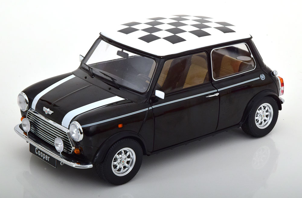 305-039 KK 1/12 ミニ クーパー RHD ブラック×ホワイト KKスケール 1/12 ミニ クーパー ユニオンジャック ダーク