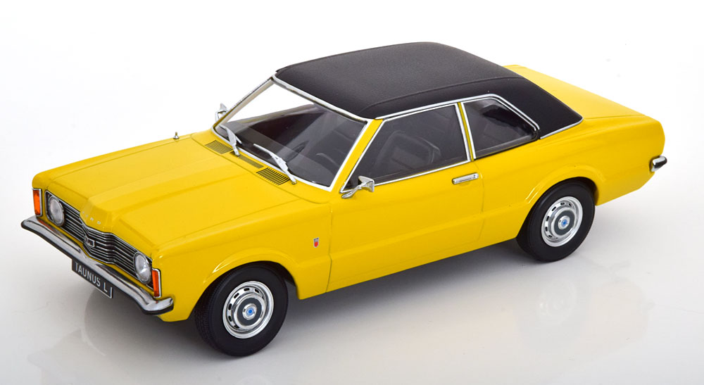 KK Scale 1/18 ミニカー ダイキャストモデル 1971年モデル フォード FORD ENGLAND TAUNUS GXL 1971 イエロー｜ディー・ティー・ダブリュー
