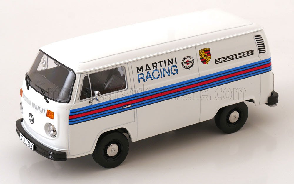 KK-Scale 1/18 ミニカー ダイキャストモデル 1972年モデル フォルクスワーゲン VOLKSWAGEN - T2b DELIVERY VAN PORSCHE MARTINI RACING 1972