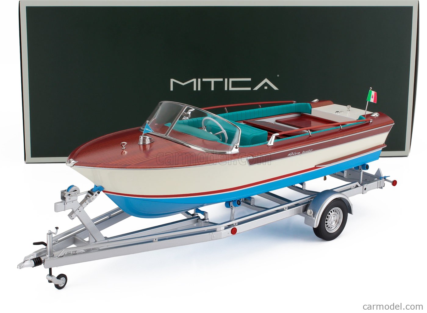 Mitica 1/18 ダイキャストモデル 1966年モデル リーヴァ RIVA - RIVA JUNIOR 1966 - MOTOSCAFO - MOTORBOAT - IVORY SEA BLUE アイボリー・ブルー (25cm)｜ディー・ティー・ダブリュー