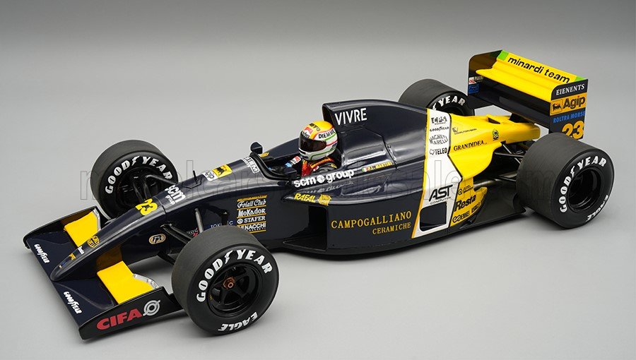 Tecnomodel テクノモデル 1/18 ミニカー レジン プロポーションモデル 1991年米国GP ミナルディMINARDI - F1 M191 FORD No.23 USA GP 1991 PIERLUIGI MARTINI ドライバーフィギュア付き