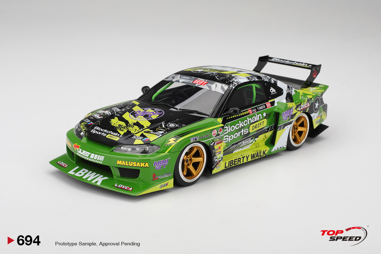 Top Speed 1/18 ミニカー レジン プロポーションモデル 2024年ドリフト・ジャパン 日産 NISSAN - SILVIA (S15) LB SUPER SILHOUETTE No.555 V2 FORMULA DRIFT JAPAN 2024