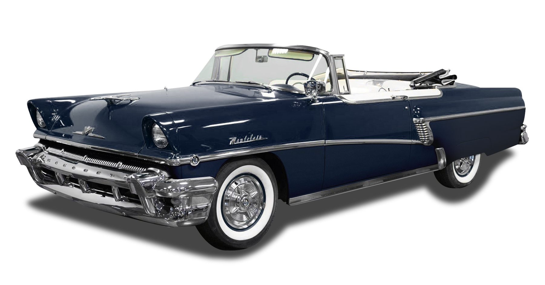 Sun Star 1/18 ミニカー ダイキャストモデル 1956年モデル マーキュリー Mercury MontClair Open Convertible 1956 - Delta Blue ブルー