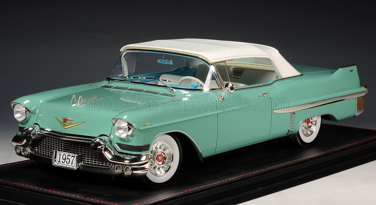 Stamp Models 1/18 ミニカー レジン プロポーションモデル 1957年モデル キャディラック CADILLAC - SERIES 62 CABRIOLET CLOSED 1957 ライトグリーン｜ディー・ティー・ダブリュー