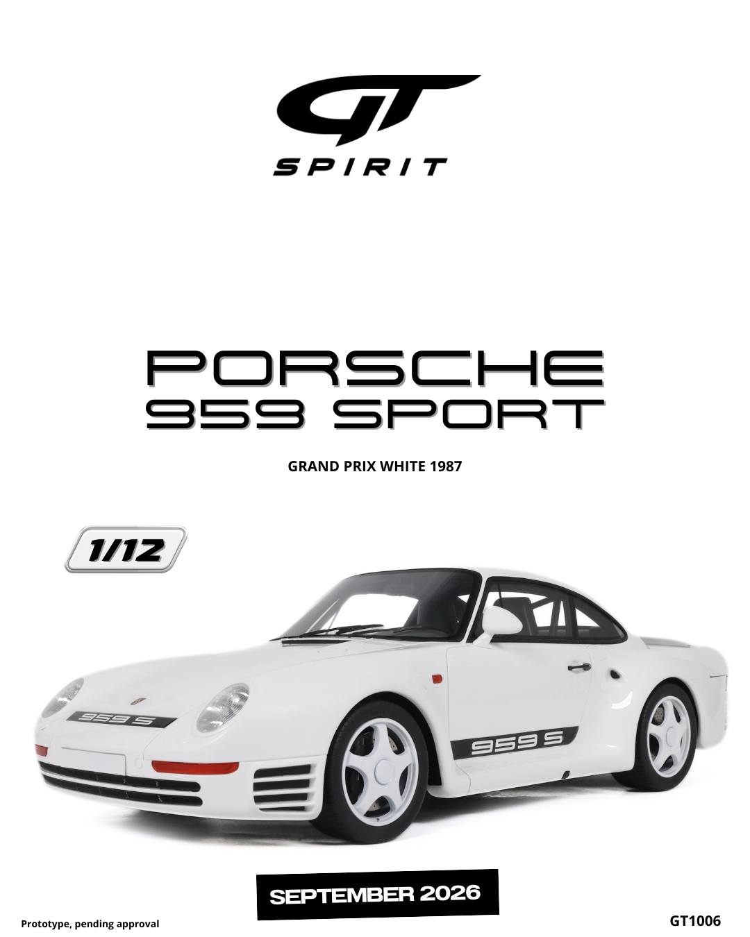 GT Spirit gts1006 1/12 ミニカー レジン プロポーションモデル 1987年モデル ポルシェ PORSCHE - 959 S COUPE 1987 ポルシェ|ディー・ティー・ダブリュー