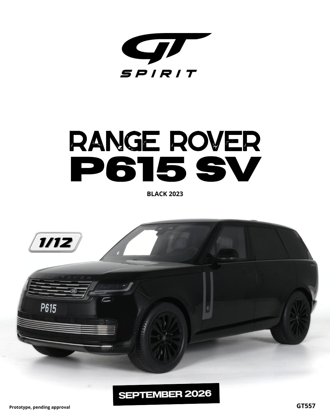 GT Spirit gts557 1/12 ミニカー レジン プロポーションモデル 2024年モデル ランドローバー LAND ROVER - RANGE ROVER P615 SV 2024 ブラック