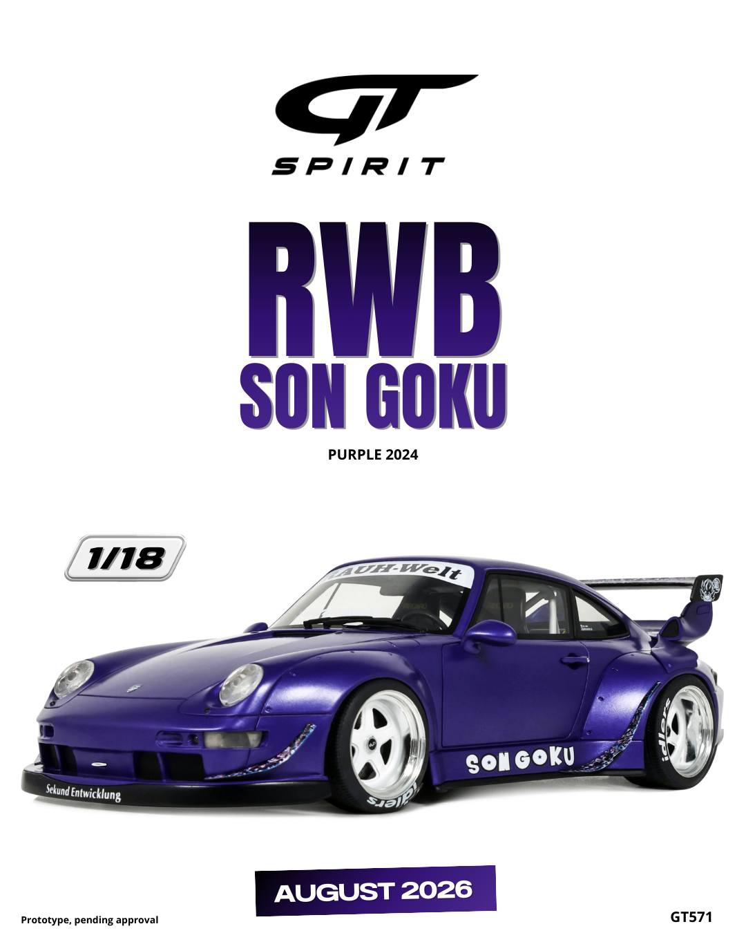 GT Spirit gts569 1/18 ミニカー レジン プロポーションモデル 2024年モデル ポルシェ PORSCHE - 911 993 Rauh-Welt Begriff RWB RAUH WELT SONGOKU COUPE 2024｜ディー・ティー・ダブリュー