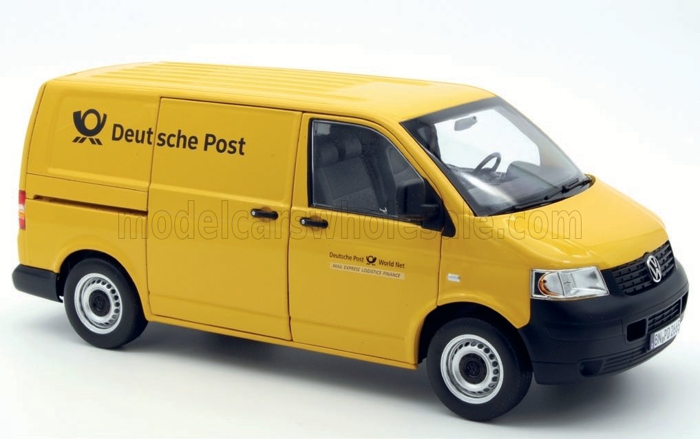 Norev ノレヴ 1/18 ミニカー ダイキャストモデル 2003年モデル フォルクスワーゲン VOLKSWAGEN - T5 VAN TRANSPORTER POST 2003 郵便車両