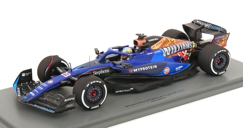 Spark 1/18 ミニカー レジン プロポーションモデル 2023年11月ラスベガスGP ウィリアムズ レーシング WILLIAMS F1 FW45 TEAM WILLIAMS RACING GULF No.23 LAS VEGAS USA GP 2023 ALEXANDER ALBON アレキサンダー・アルボン｜ディー・ティー・ダブリュー