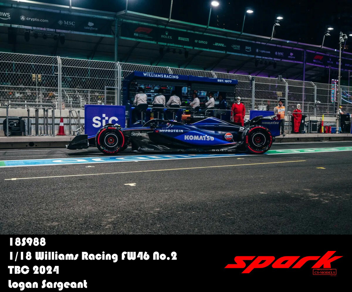 Spark スパーク 1/18 ミニカー レジン プロポーションモデル 2024年3月バーレーンGP ウィリアムズ Williams Racing FW46 No.2 2024 ローガン・サージャント 29,185円
