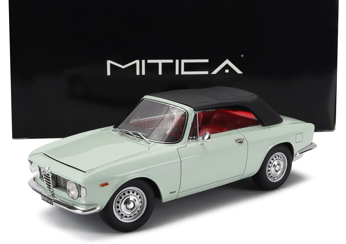 Mitica 1/18 ミニカー レジン プロポーションモデル 1964年モデル ALFA ROMEO GIULIA 1600 GTC CABRIOLET Closed 1964 INTERIOR RED - AZZURRO SPAZIO ライトブルー|ディー・ティー・ダブリュー