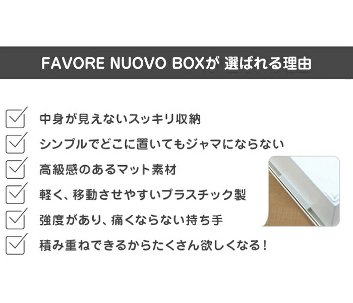 話題の行列 収納ボックス ファボーレヌーヴォボックス L 国産 衣装ケース キッチン雑貨 衣替え おしゃれ スタッキング可 プラスチック収納 収納 押入れ収納 フタ付き 収納ケース シンプル 洋服 クローゼット リビング Fucoa Cl