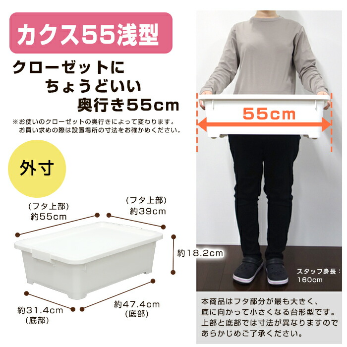 訳あり品送料無料 衣装ケース 限定カラー カクス 55浅 コロ付 ベッド下収納 押し入れ収納 浅型 収納ボックス JEJアステージ fucoa.cl