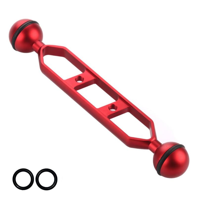 Bamboo Dive アーム ボールジョイント 軽量 アルミ 水中カメラ ダイビング グリップベースシステム マルチトレーシステム ストロボ ライト 防水 耐腐食 (レッド, 17.8cm(7インチ))画像