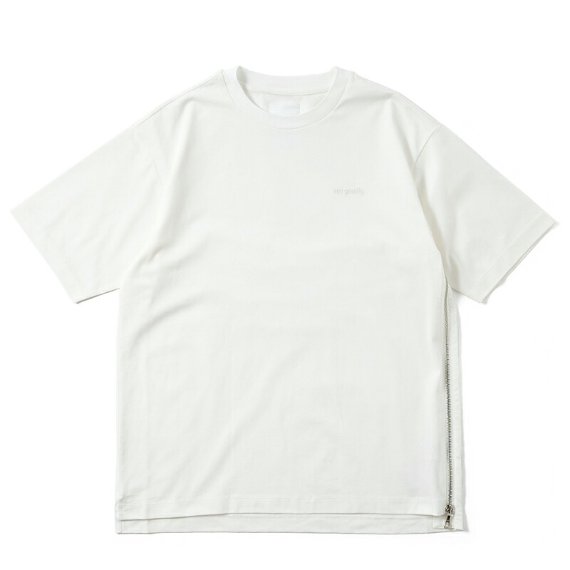 onegravity ワングラビティ オーバーサイズ サイドジップ ショートスリーブ カットソー 42-234-13-075835 WHITE