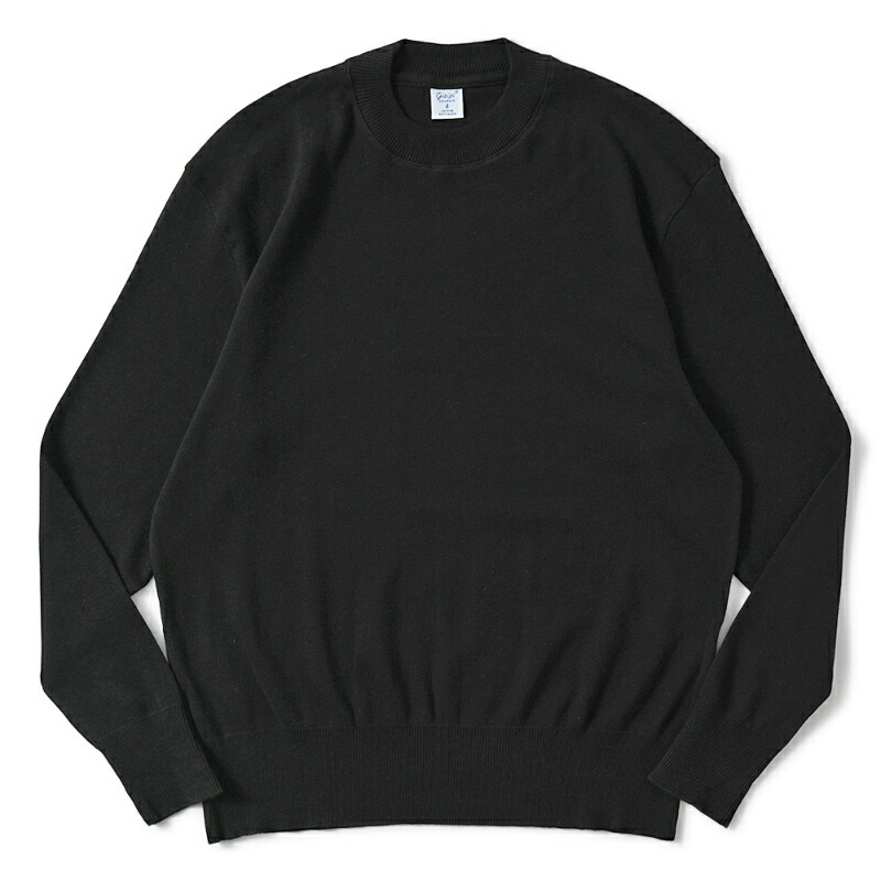 GICIPI ジチピ 2501A GIAGUARO Cotone Soft ジャグァーロ クルーネック リラックスフィット ニットソー Nero